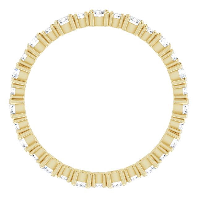 Alternating Round Diamond Eternity Band with Bezel Accents — 14K Yellow Gold