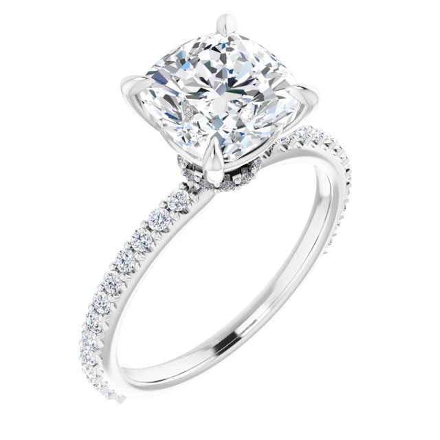 14K White | Cushion