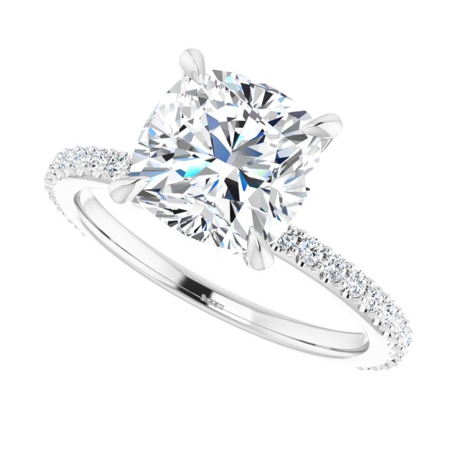 14K White | Cushion