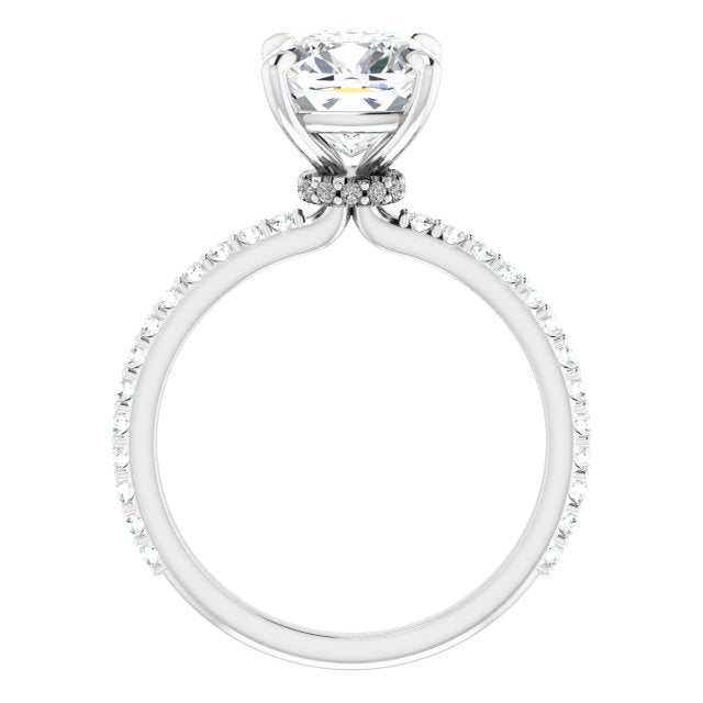 14K White | Cushion