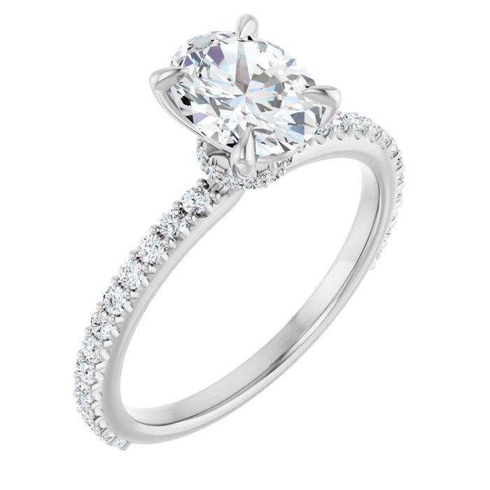 14K White | Oval
