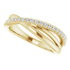 123711 / Ring / Set / 14K Yellow / Natural Diamond / Round / 1.3 Mm / Polished / 1/5 Ctw Natural Diamond Criss-Cross Ring