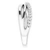123711 / Ring / Set / 14K White / Natural Diamond / Round / 1.3 Mm / Polished / 1/5 Ctw Natural Diamond Criss-Cross Ring