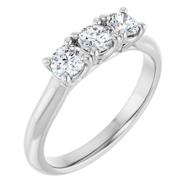 Three-Stone Diamond Trellis Anniversary Ring — Platinum