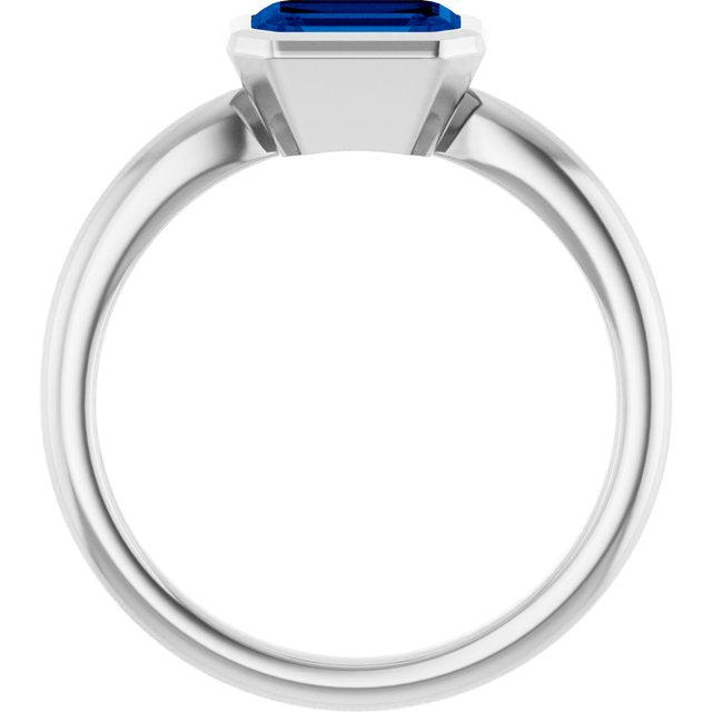 Lab-Grown Blue Sapphire | Emerald | 7 x 5mm