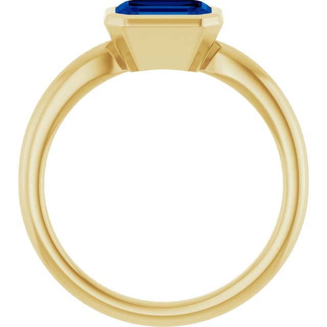 Lab-Grown Blue Sapphire | Emerald | 7 x 5mm
