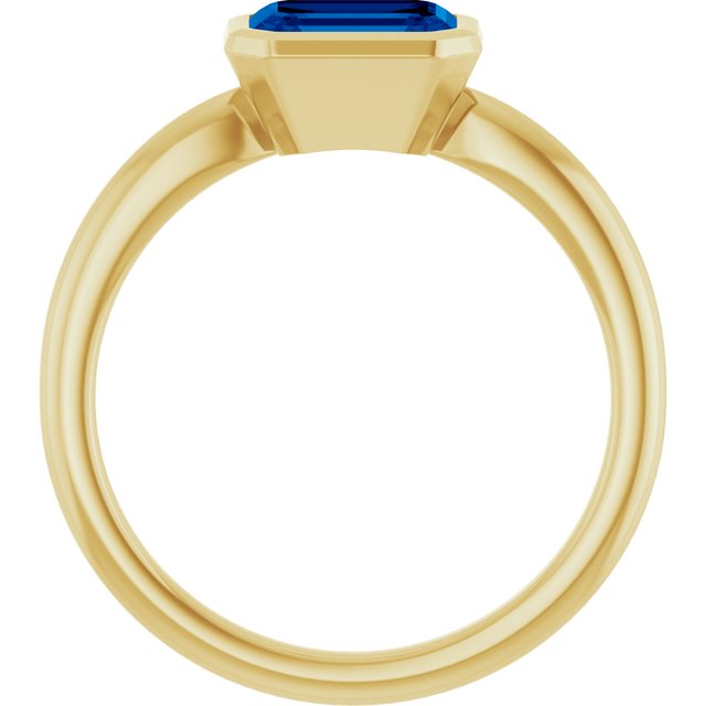 Lab-Grown Blue Sapphire | Emerald | 7 x 5mm
