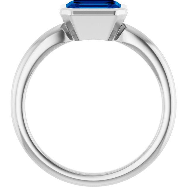 Lab-Grown Blue Sapphire | Emerald | 7 x 5mm