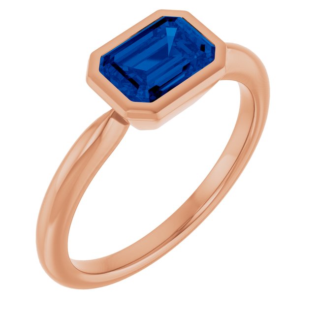Lab-Grown Blue Sapphire | Emerald | 7 x 5mm