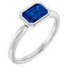 Lab-Grown Blue Sapphire | Emerald | 7 x 5mm