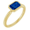 Lab-Grown Blue Sapphire | Emerald | 7 x 5mm