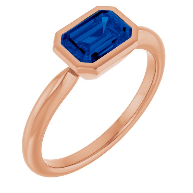 Lab-Grown Blue Sapphire | Emerald | 7 x 5mm