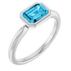 Natural Aquamarine | Emerald | 7 x 5mm