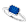 Lab-Grown Blue Sapphire | Emerald | 7 x 5mm