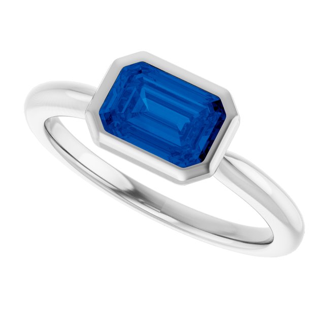 Lab-Grown Blue Sapphire | Emerald | 7 x 5mm