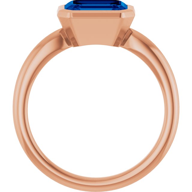 Lab-Grown Blue Sapphire | Emerald | 8 x 6mm