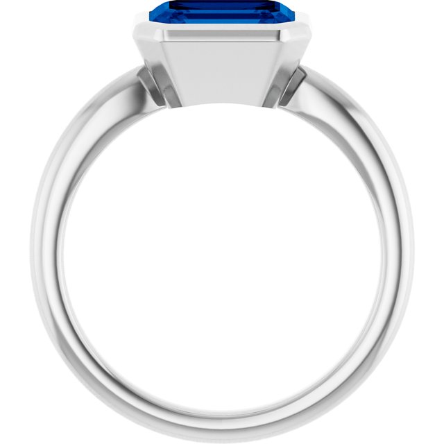 Lab-Grown Blue Sapphire | Emerald | 8 x 6mm