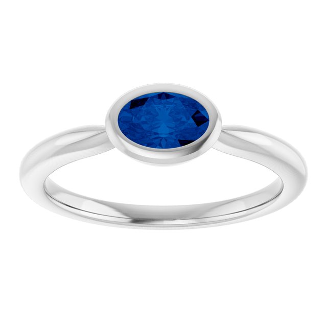 Lab-Grown Blue Sapphire | Oval | 6 x 4mm