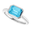 Natural Aquamarine | Emerald | 8 x 6mm