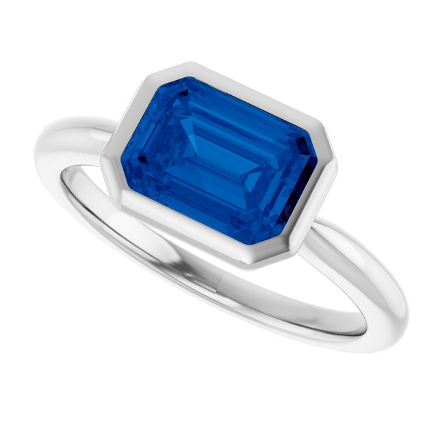 Lab-Grown Blue Sapphire | Emerald | 8 x 6mm