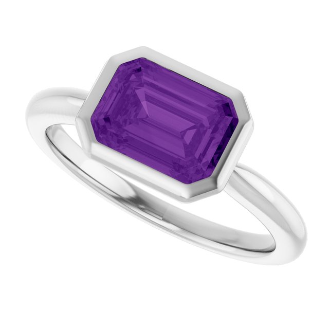 Natural Amethyst | Emerald | 8 x 6mm