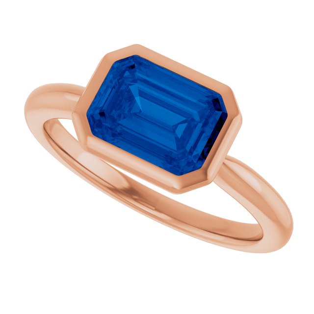 Lab-Grown Blue Sapphire | Emerald | 8 x 6mm