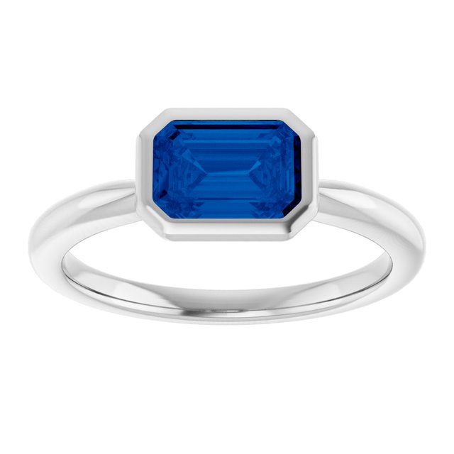 Lab-Grown Blue Sapphire | Emerald | 7 x 5mm