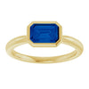 Lab-Grown Blue Sapphire | Emerald | 7 x 5mm