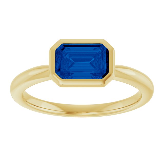 Lab-Grown Blue Sapphire | Emerald | 7 x 5mm