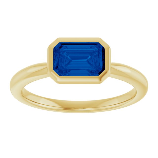 Lab-Grown Blue Sapphire | Emerald | 7 x 5mm