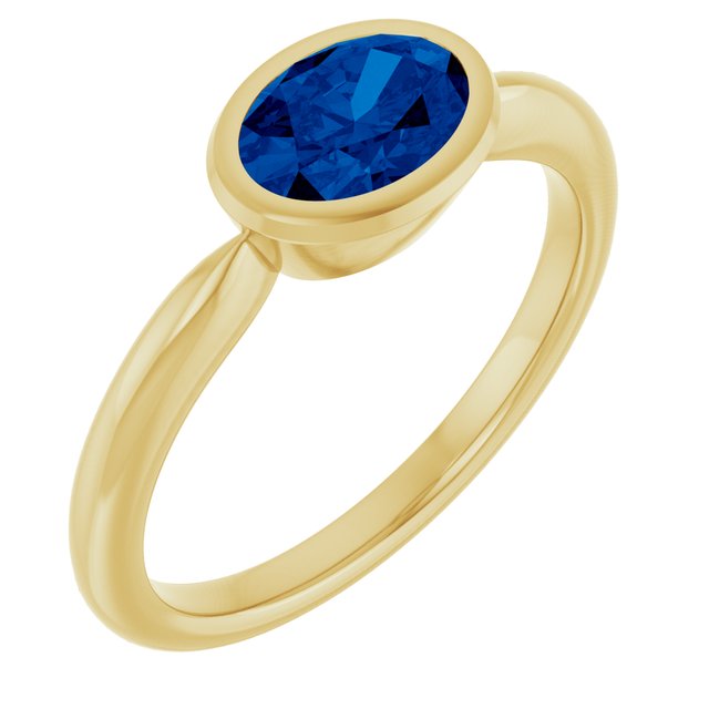 Lab-Grown Blue Sapphire | Oval | 7 x 5mm