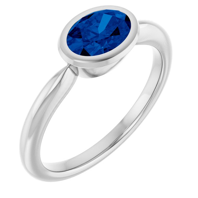 Lab-Grown Blue Sapphire | Oval | 7 x 5mm
