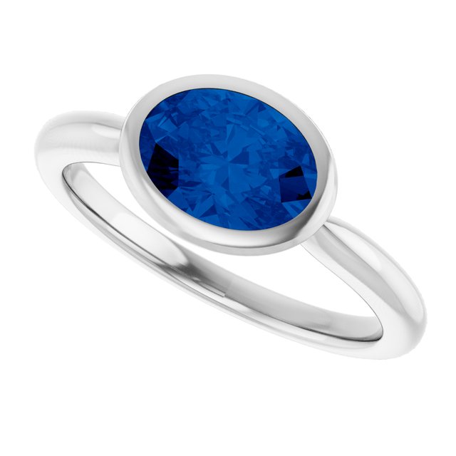 Lab-Grown Blue Sapphire | Oval | 8 x 6mm