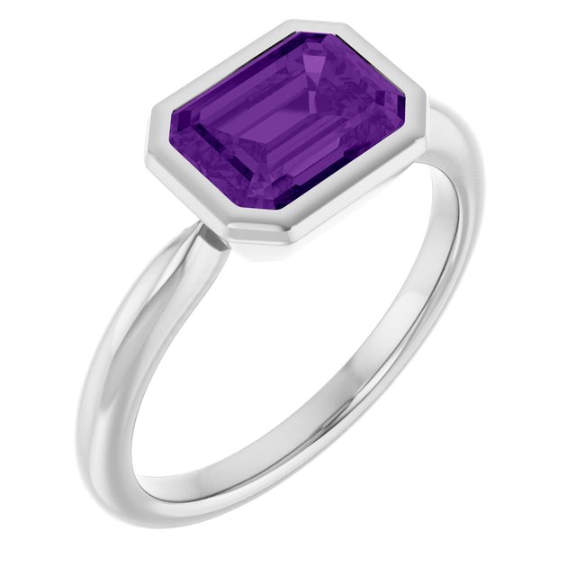 Natural Amethyst | Emerald | 8 x 6mm