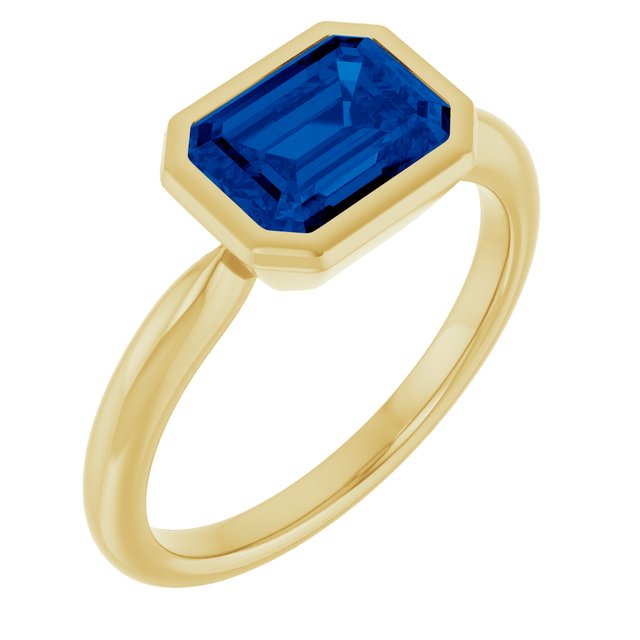Lab-Grown Blue Sapphire | Emerald | 8 x 6mm