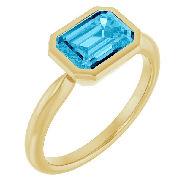 Natural Aquamarine | Emerald | 8 x 6mm