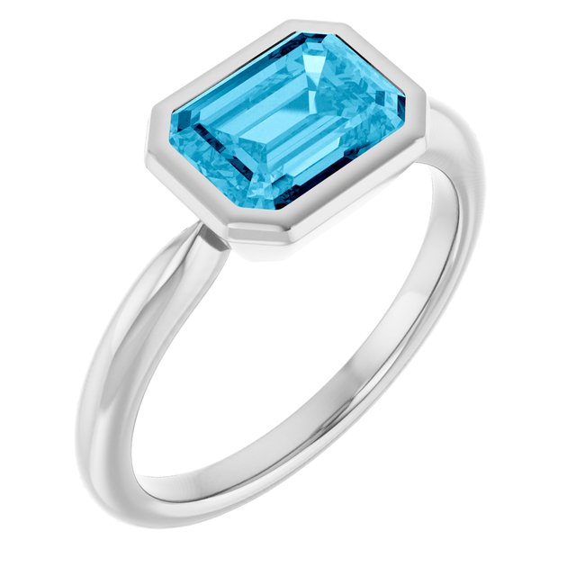Natural Aquamarine | Emerald | 8 x 6mm