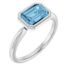 Natural Sky Blue Topaz | Emerald | 8 x 6mm