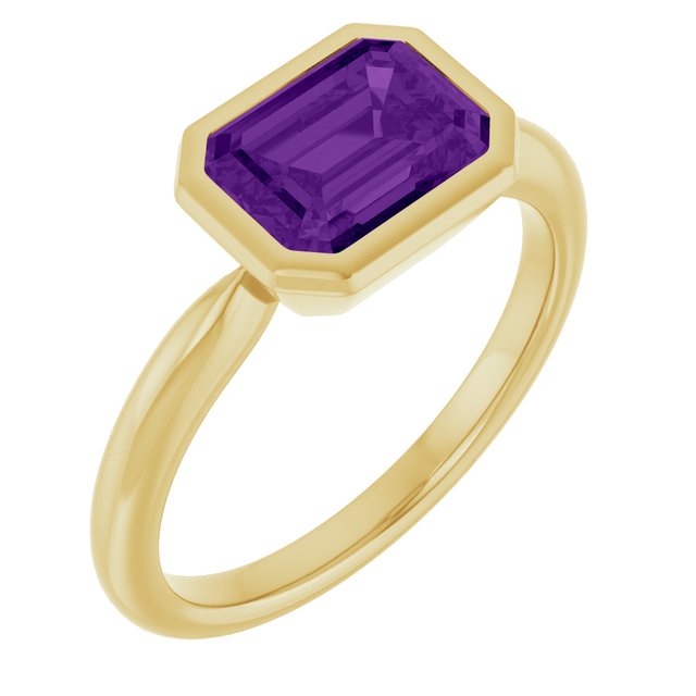 Natural Amethyst | Emerald | 8 x 6mm