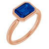 Lab-Grown Blue Sapphire | Emerald | 8 x 6mm