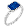 Lab-Grown Blue Sapphire | Emerald | 8 x 6mm