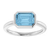 Natural Sky Blue Topaz | Emerald | 8 x 6mm