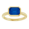 Lab-Grown Blue Sapphire | Emerald | 8 x 6mm