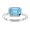 Natural Sky Blue Topaz | Emerald | 8 x 6mm