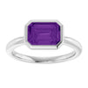 Natural Amethyst | Emerald | 8 x 6mm