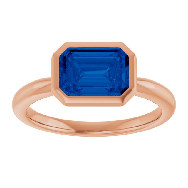 Lab-Grown Blue Sapphire | Emerald | 8 x 6mm