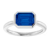 Lab-Grown Blue Sapphire | Emerald | 8 x 6mm