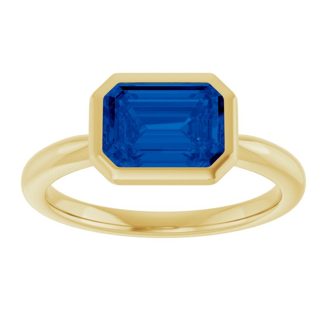 Lab-Grown Blue Sapphire | Emerald | 8 x 6mm