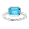 Natural Aquamarine | Emerald | 8 x 6mm