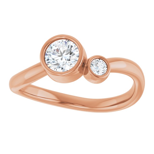 Accented Bezel-Set Diamond Ring — 14K Rose Gold